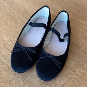 Loeffler Randall Black Flats with Bow Detail